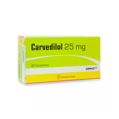 Imagen de Carvedilol 25 mg x 30 comprimidos