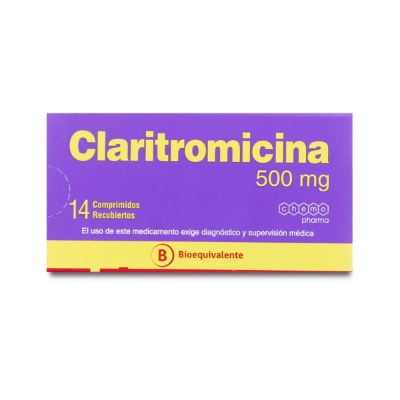 Imagen de Claritromicina 500 mg x 14 comprimidos recubiertos